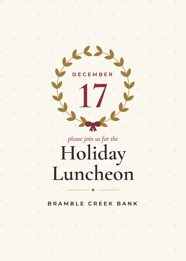 Laurel Date — Classic Corporate Christmas party invitation