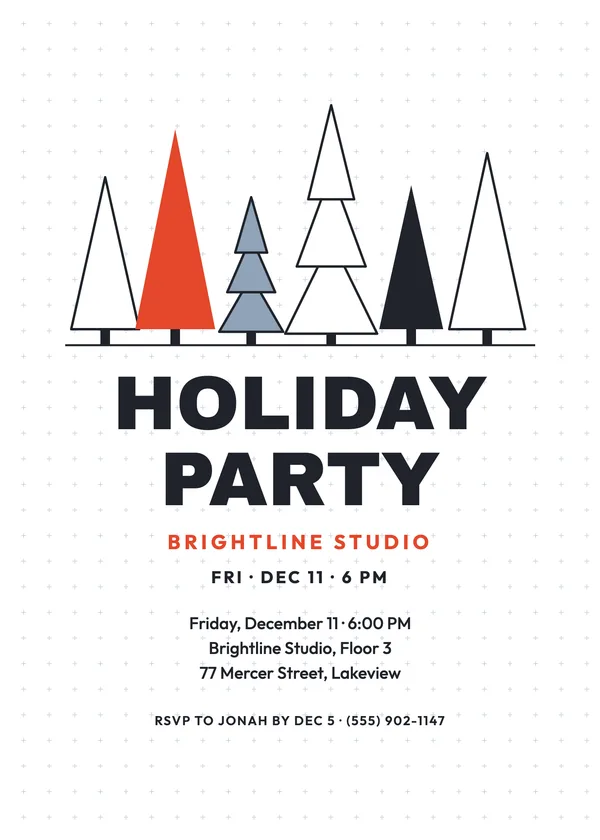 Triangle Grove — Modern Holiday Cheer Christmas party invitation