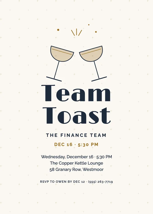 Clink — Team Toast Christmas party invitation