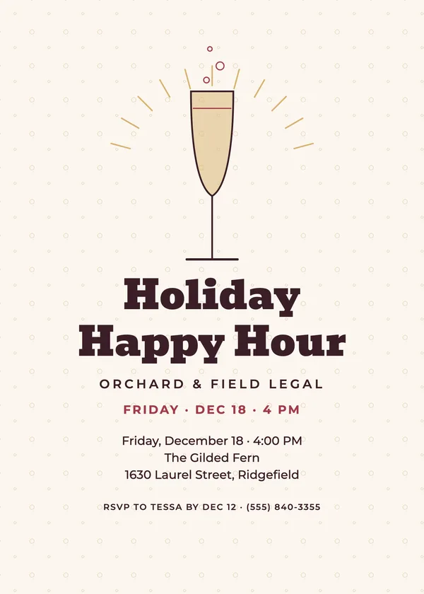 Happy Hour — Team Toast Christmas party invitation