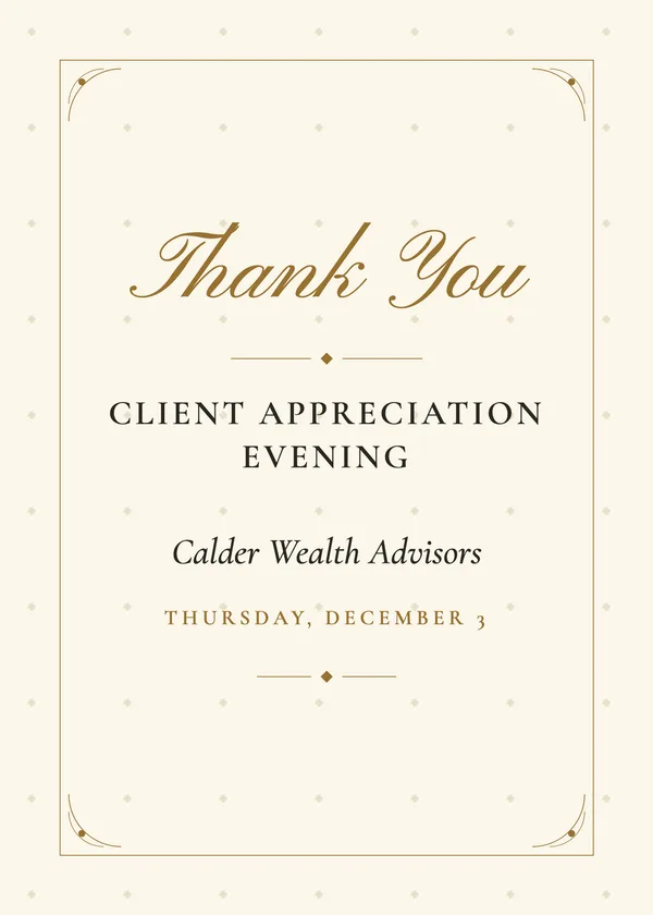 With Gratitude — Client Appreciation Christmas party invitation