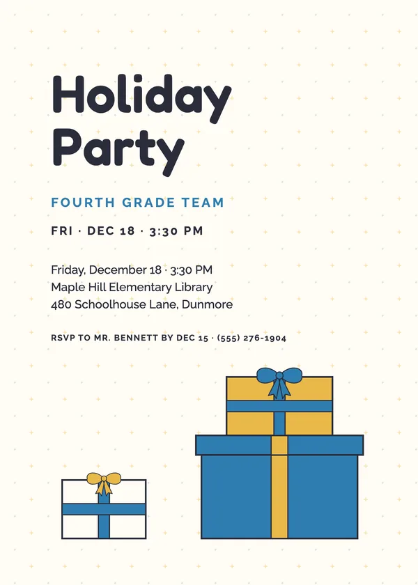 Gift Stack — Department Party Christmas party invitation