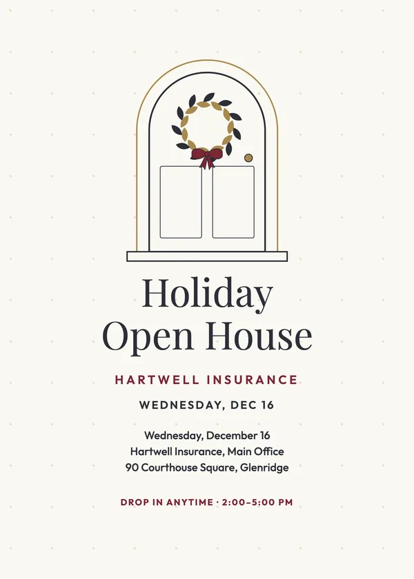 Open Door — Office Open House Christmas party invitation