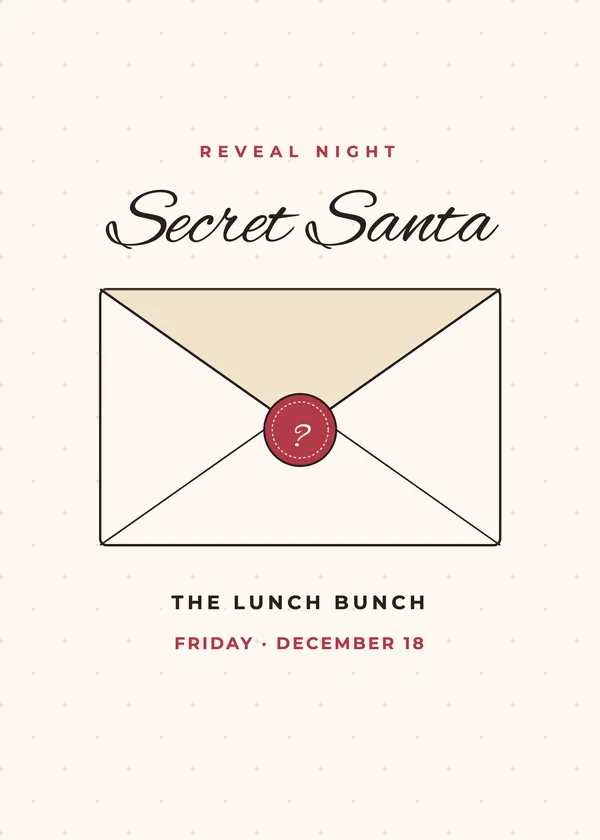 Reveal Envelope — Secret Santa Christmas party invitation