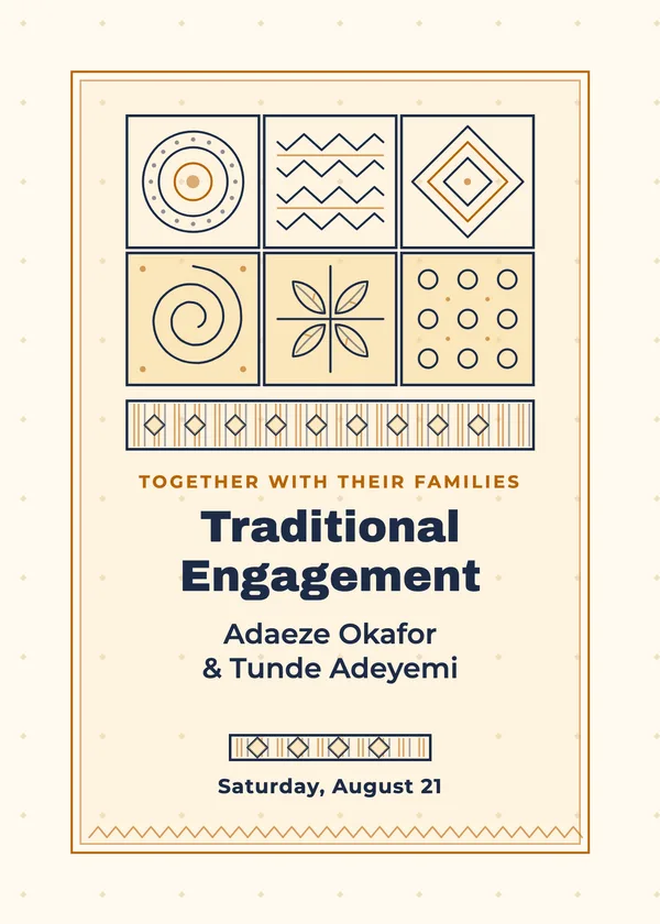 Adire Tiles — African Traditional Engagement engagement invitation