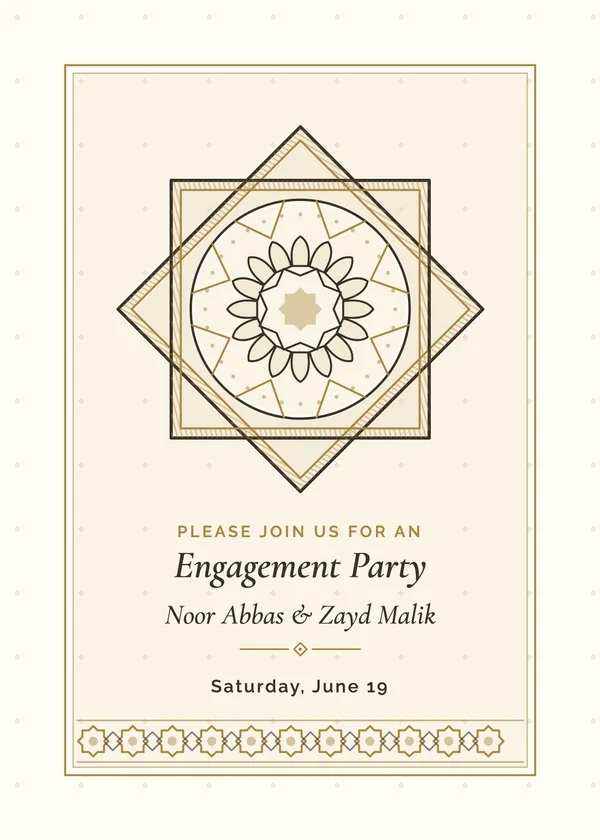 Star Medallion — Arabesque & Lanterns engagement invitation