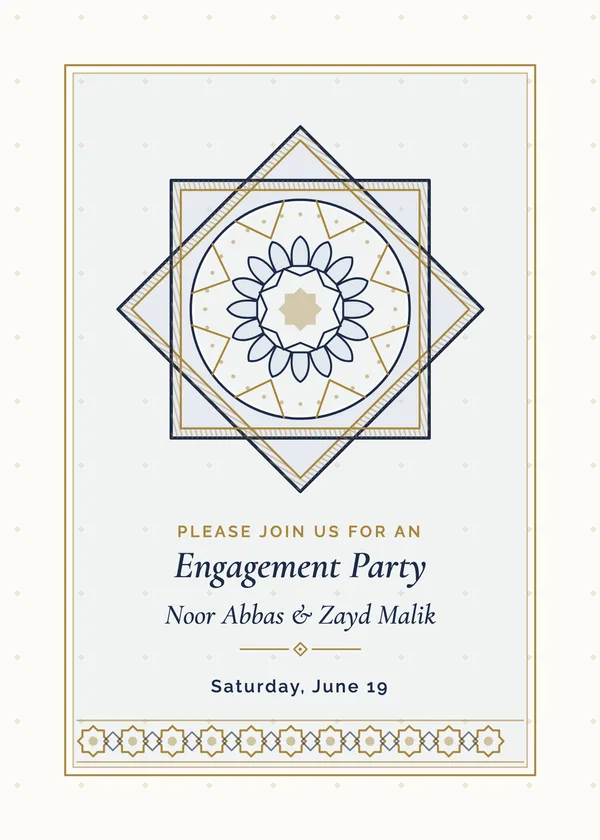 Star Medallion — Arabesque & Lanterns engagement invitation