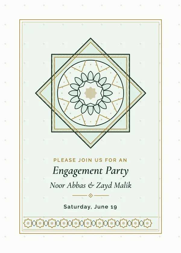 Star Medallion — Arabesque & Lanterns engagement invitation
