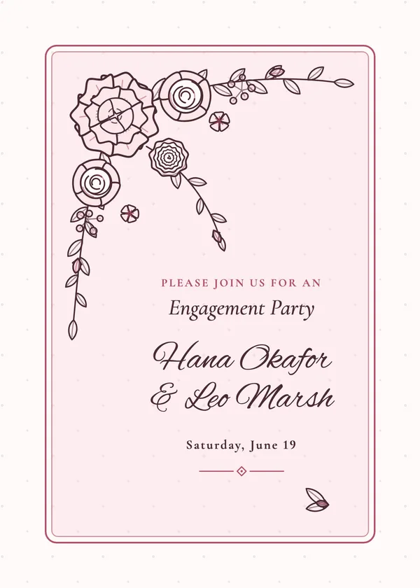 Corner Spray — Peonies & Garden Roses engagement invitation