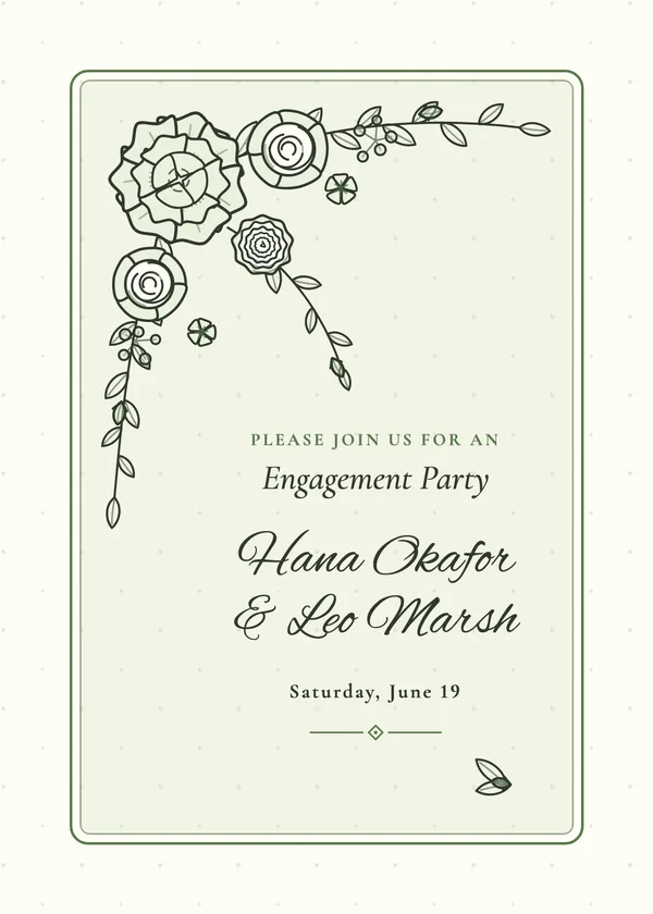 Corner Spray — Peonies & Garden Roses engagement invitation