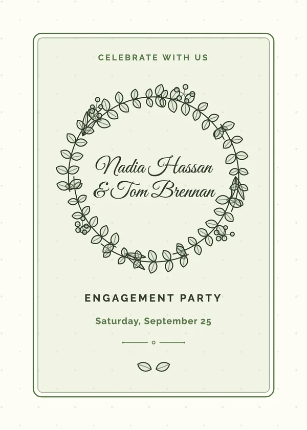 Eucalyptus Wreath — floral & romantic engagement invitation