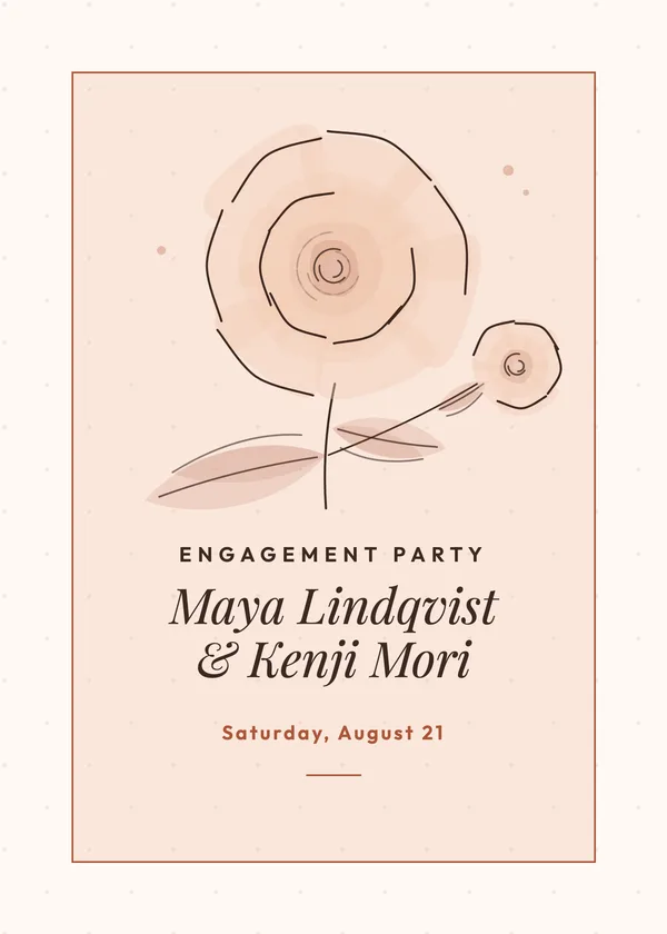 Single Bloom — Watercolor Florals engagement invitation