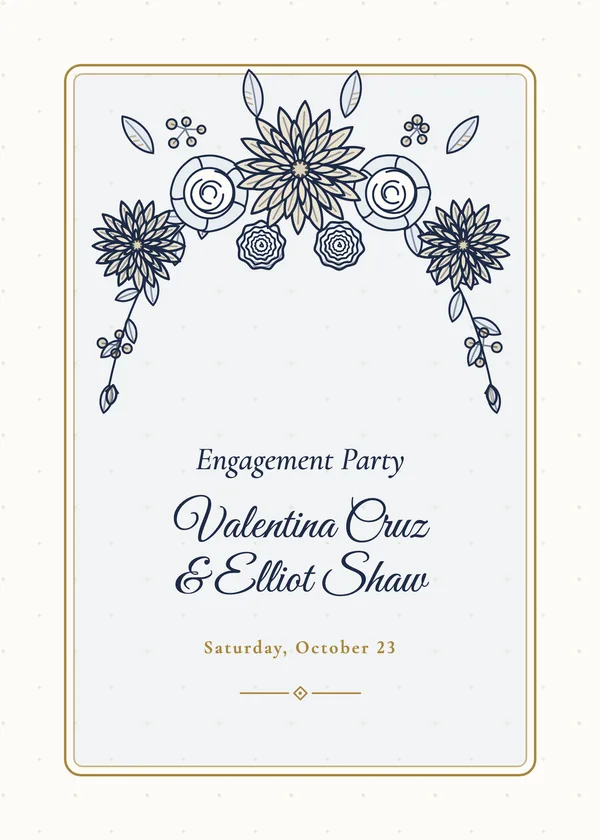 Burgundy Garland — Burgundy Florals engagement invitation