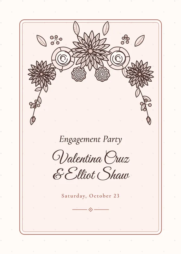 Burgundy Garland — Burgundy Florals engagement invitation