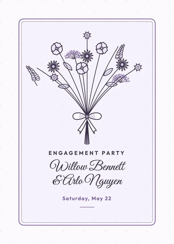Wildflower Bouquet — Wildflower Meadow engagement invitation