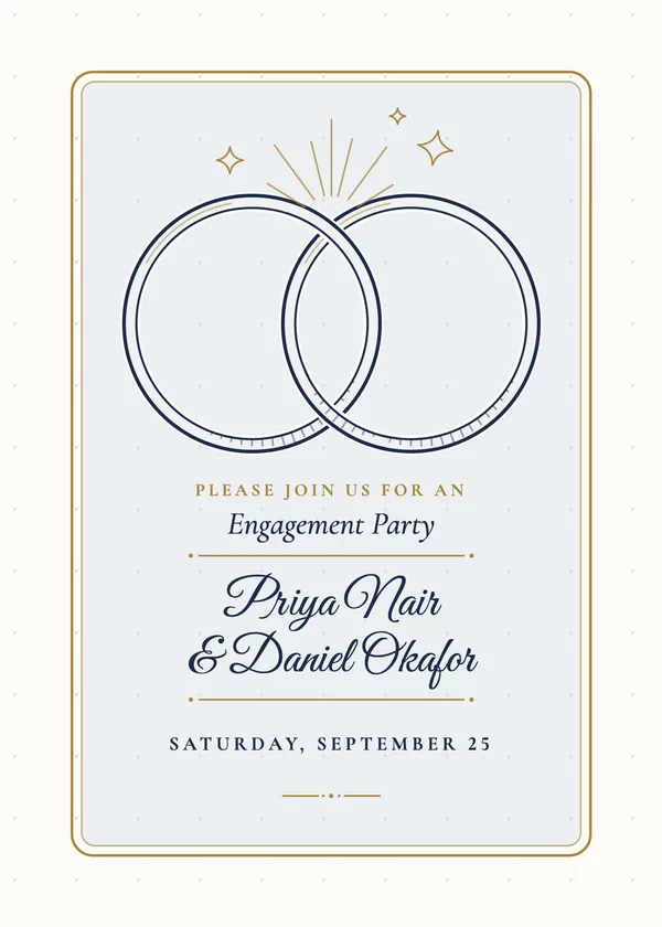 Two Bands — Solitaire engagement invitation