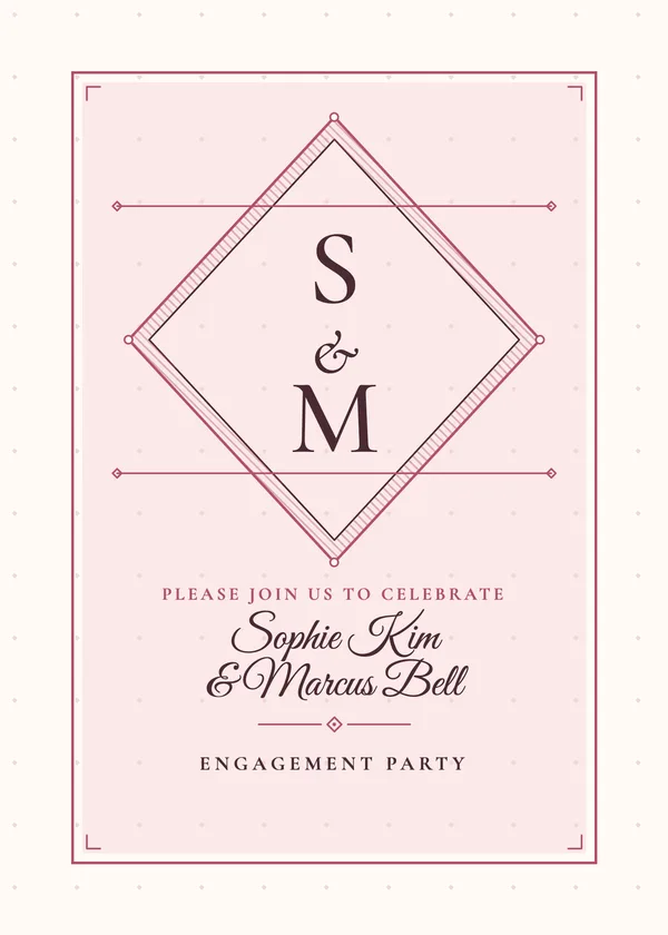 Stacked Monogram — Interlaced Monogram engagement invitation