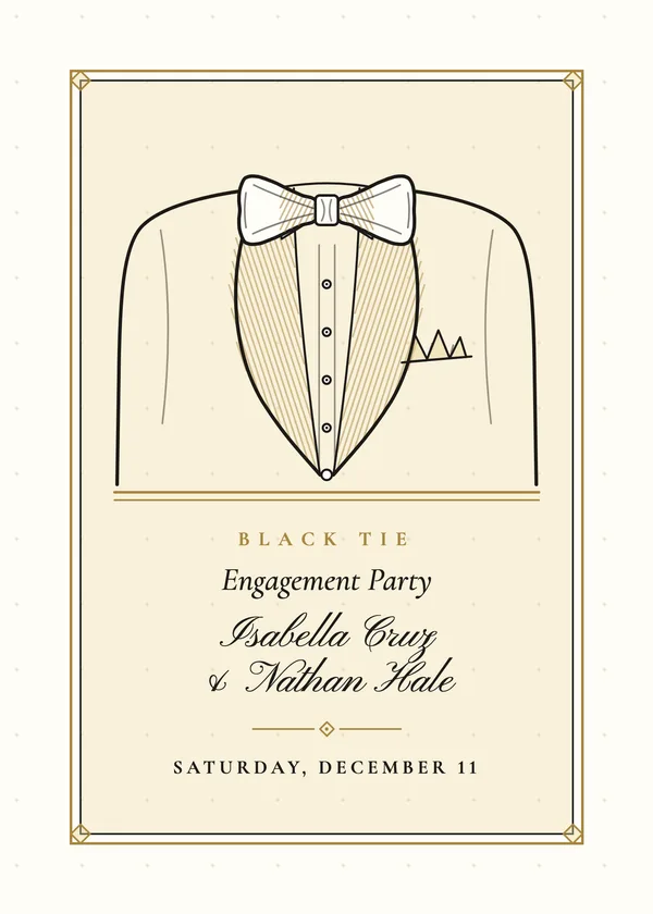 Bow Tie — Black Tie engagement invitation