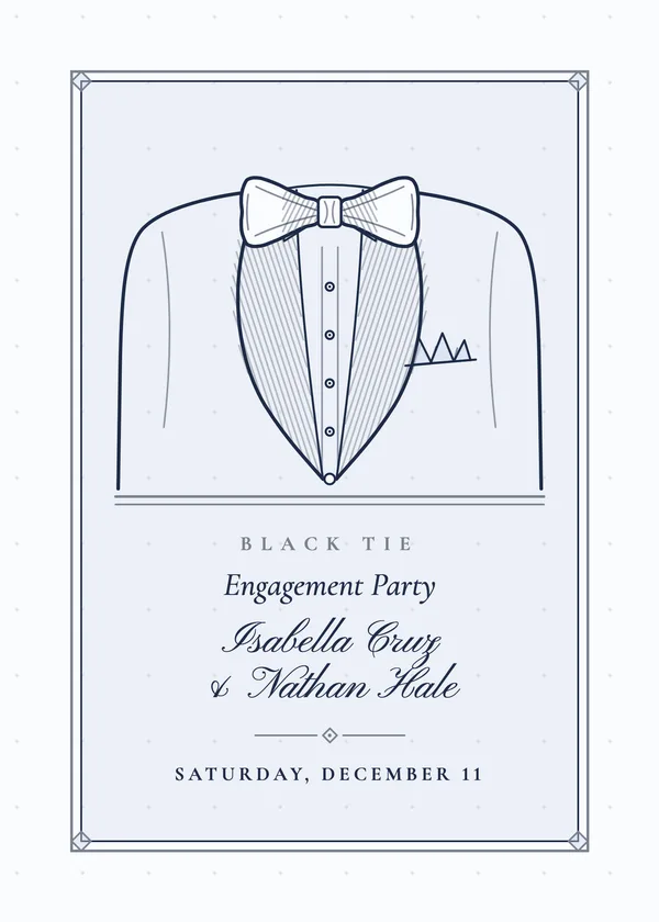 Bow Tie — Black Tie engagement invitation