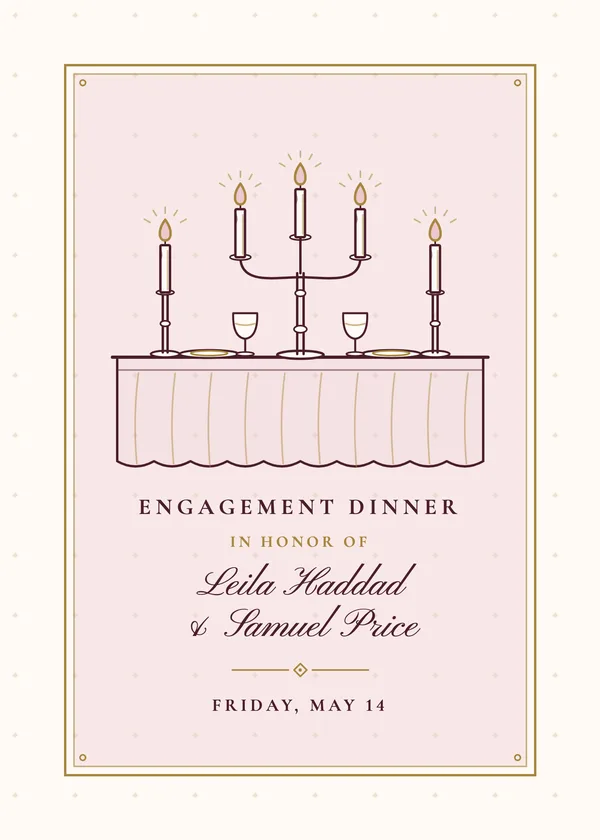 Candlelit Dinner — Black Tie engagement invitation