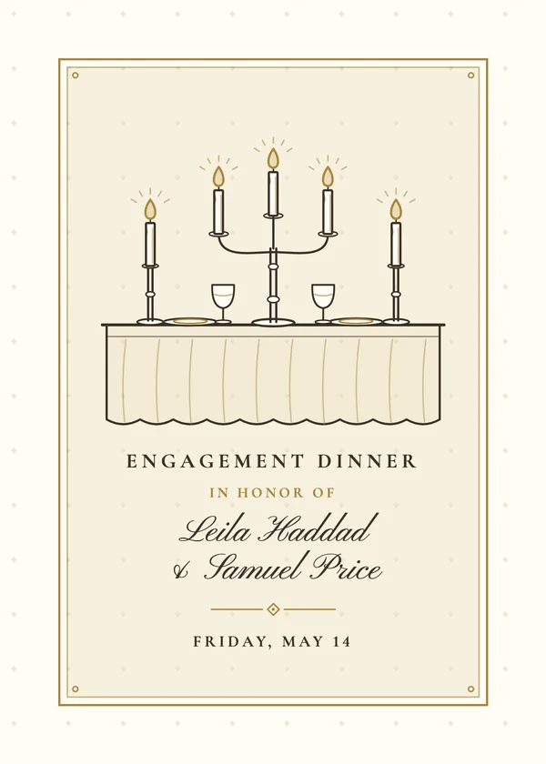 Candlelit Dinner — Black Tie engagement invitation