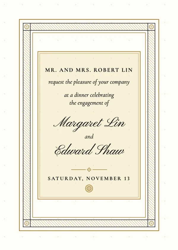 Formal Card — Black Tie engagement invitation