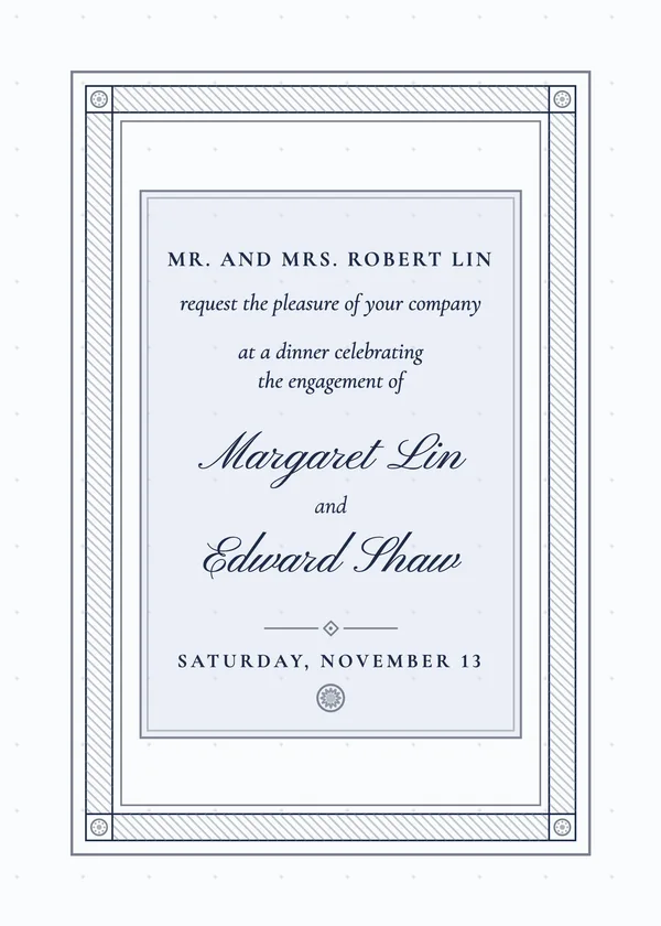 Formal Card — Black Tie engagement invitation