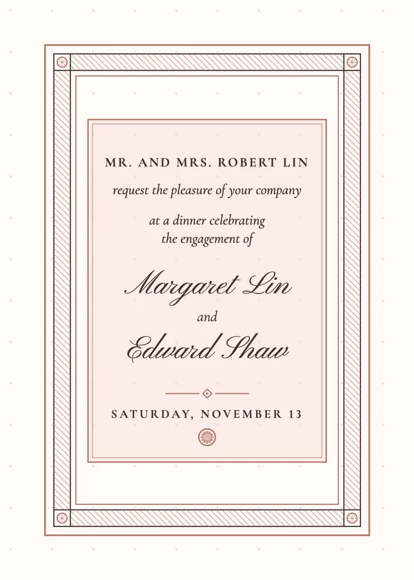 Formal Card — Black Tie engagement invitation