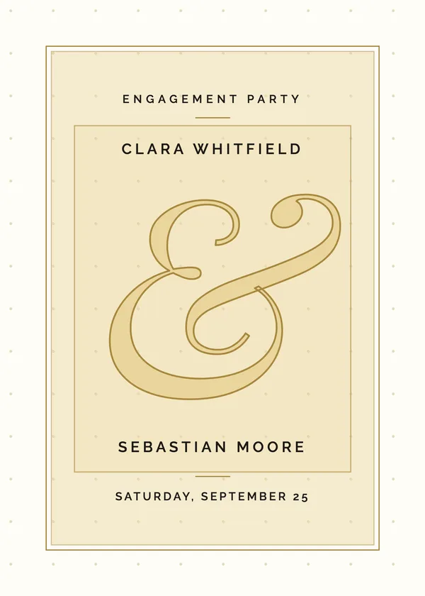 Oversized Ampersand — Modern Editorial engagement invitation
