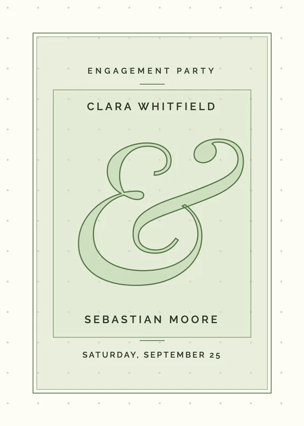 Oversized Ampersand — Modern Editorial engagement invitation
