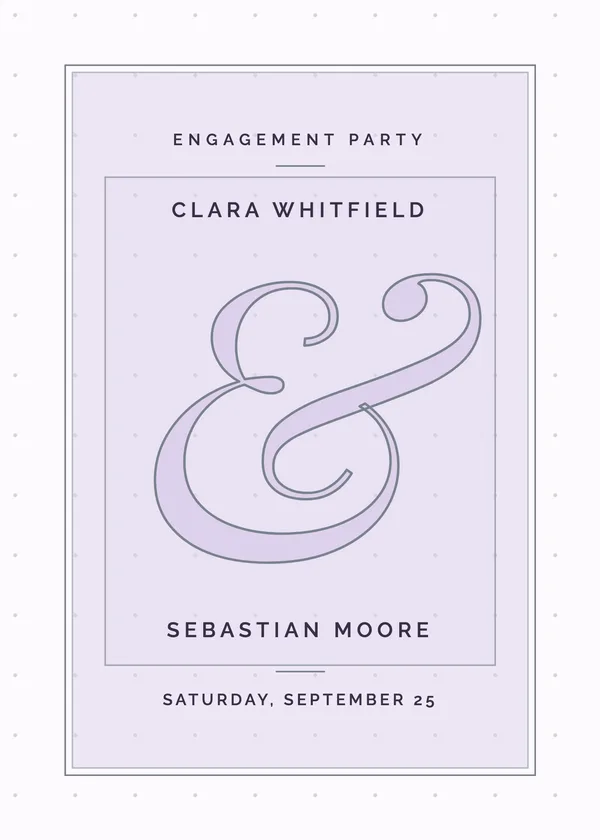 Oversized Ampersand — Modern Editorial engagement invitation