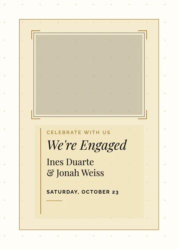 Editorial Photo — Modern Editorial engagement invitation with a photo window