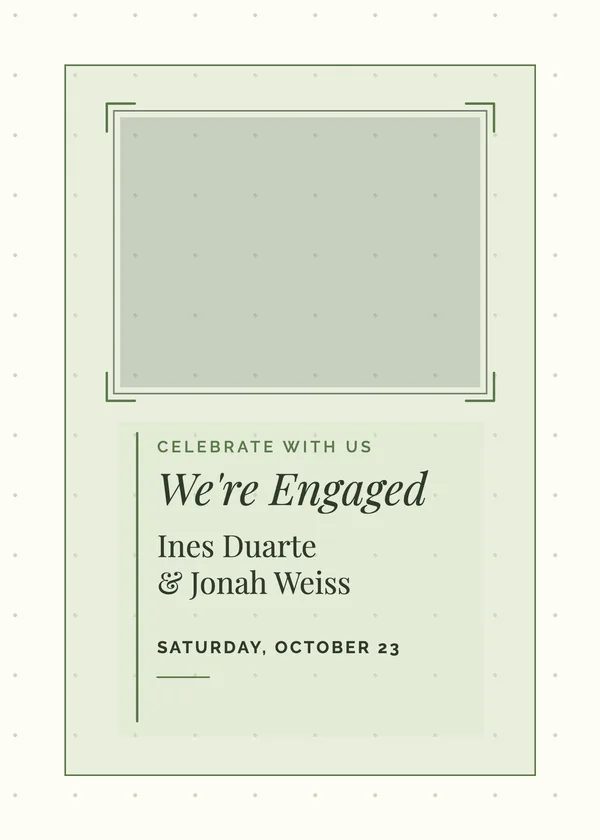 Editorial Photo — Modern Editorial engagement invitation with a photo window