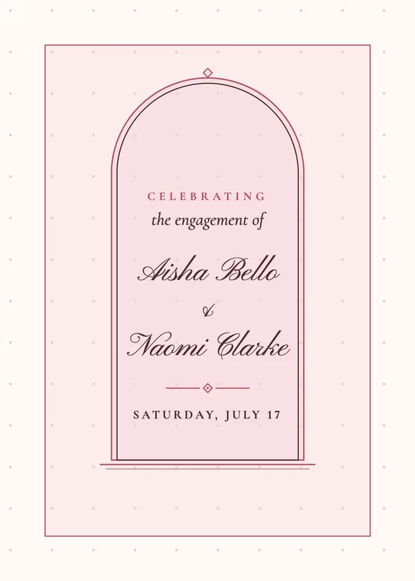 Fine-Line Arch — Modern Editorial engagement invitation