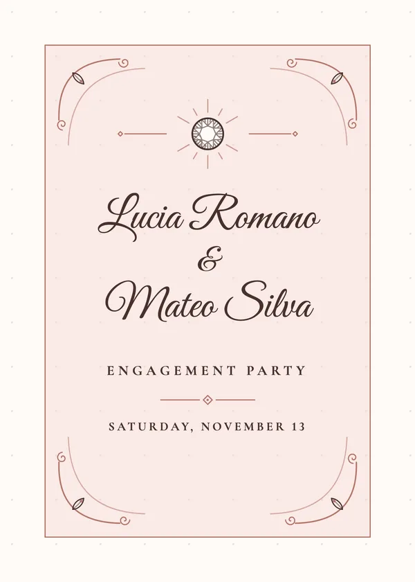 Script Names — Gilded Calligraphy engagement invitation