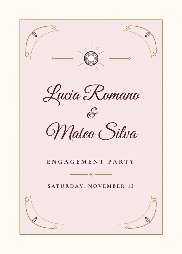 Script Names — Gilded Calligraphy engagement invitation
