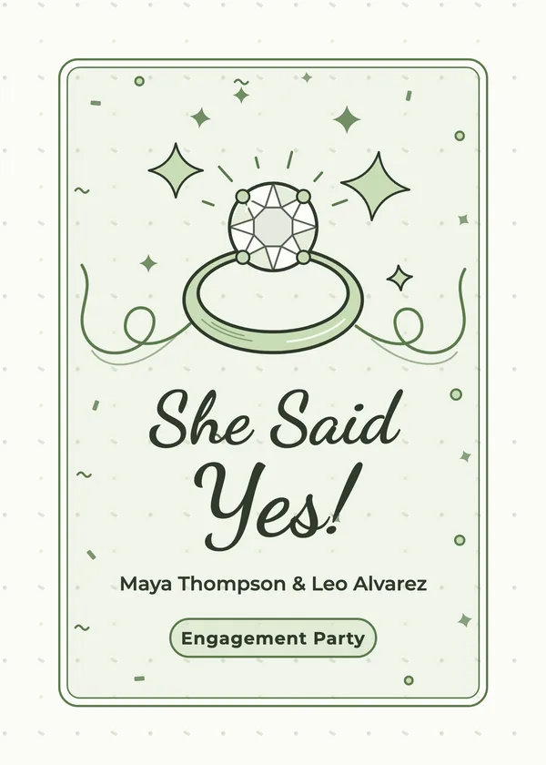 She Said Yes — She Said Yes engagement invitation