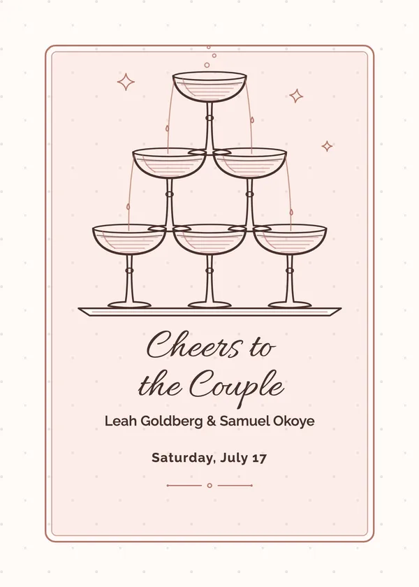 Glass Tower — Pop the Bubbly engagement invitation