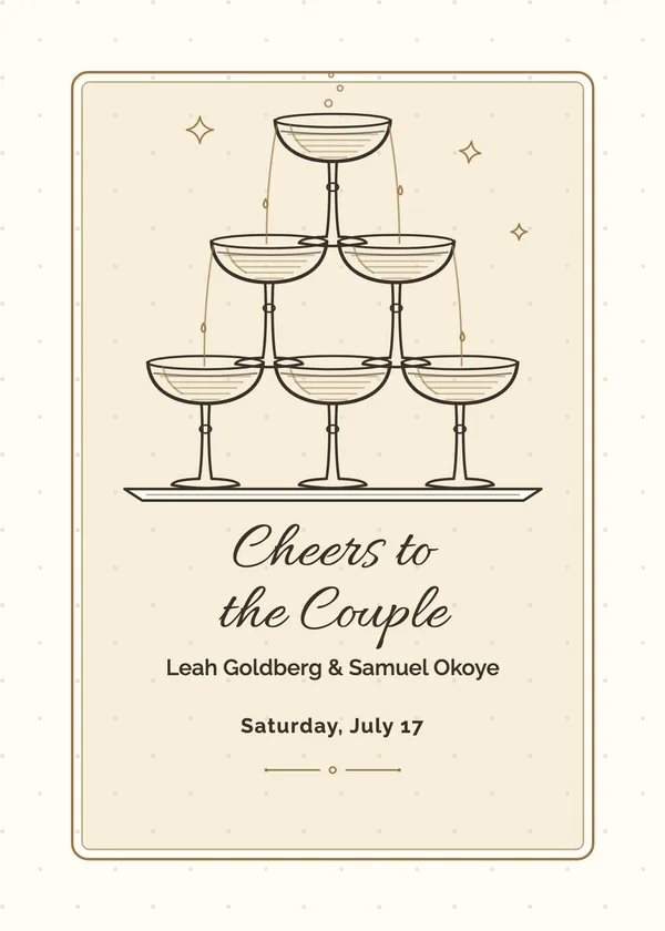 Glass Tower — Pop the Bubbly engagement invitation