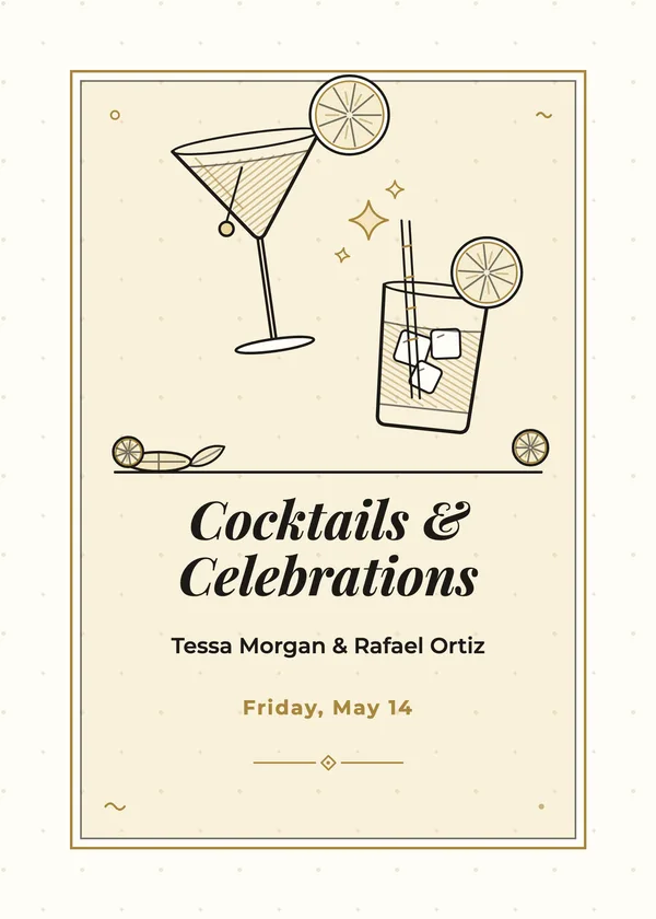Cocktails — Cocktail Party engagement invitation