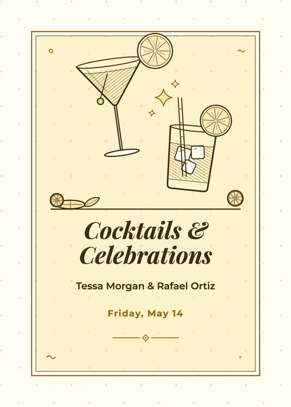 Cocktails — Cocktail Party engagement invitation