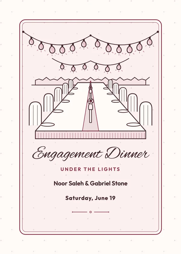 Long Table — Engagement Dinner engagement invitation