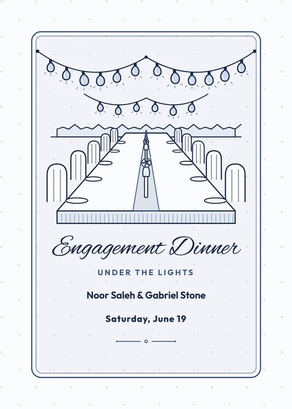Long Table — Engagement Dinner engagement invitation
