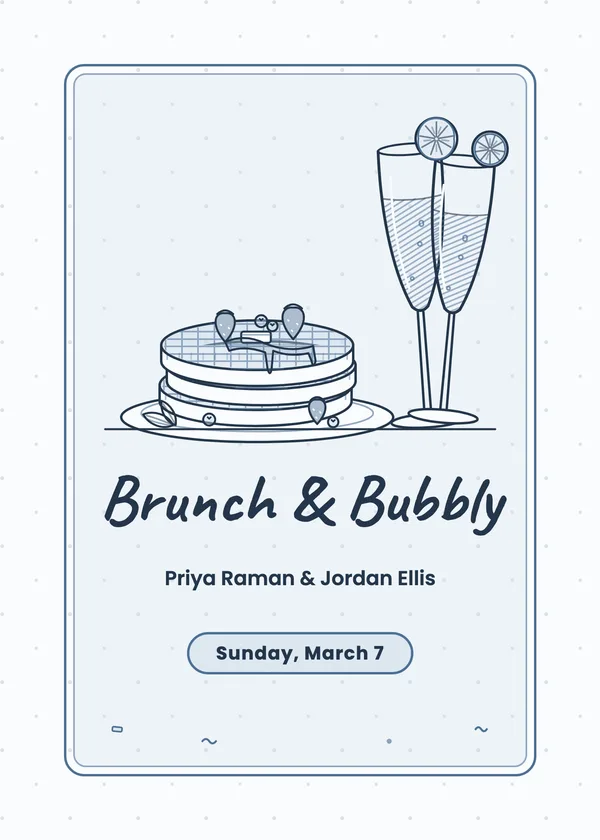 Brunch & Bubbly — Brunch & Mimosas engagement invitation
