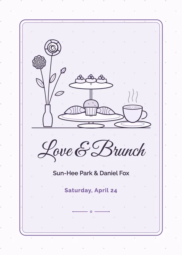 Love & Brunch — Brunch & Mimosas engagement invitation