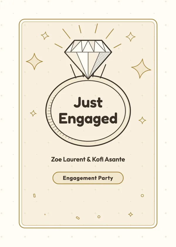 Just Engaged — Ring Bling engagement invitation