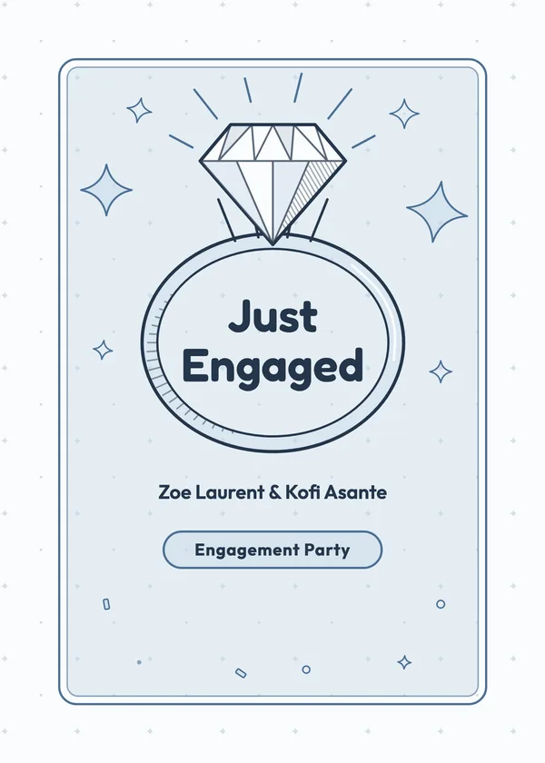 Just Engaged — Ring Bling engagement invitation