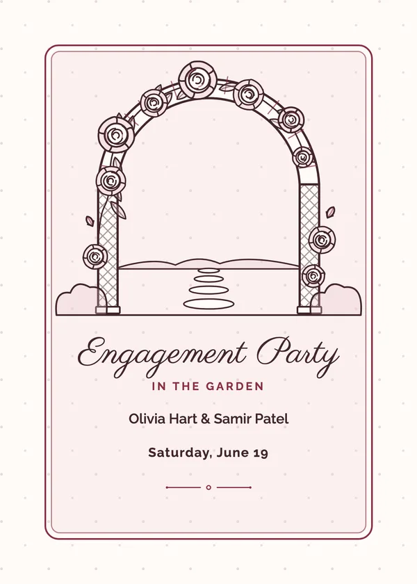 Rose Arbor — Garden Party engagement invitation