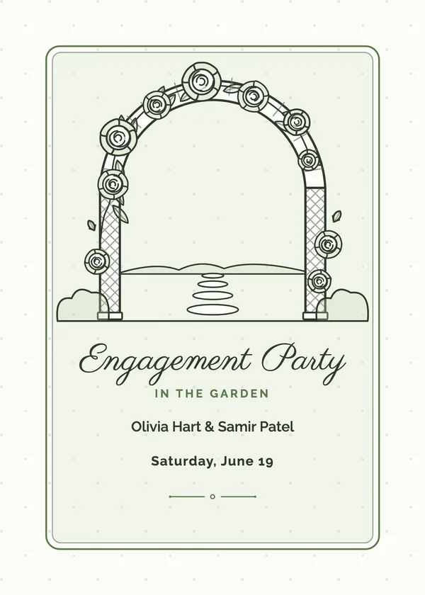 Rose Arbor — Garden Party engagement invitation