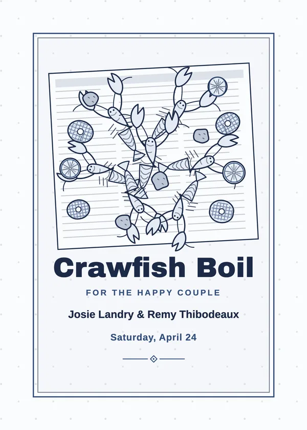 Crawfish Boil — Seafood Boil engagement invitation